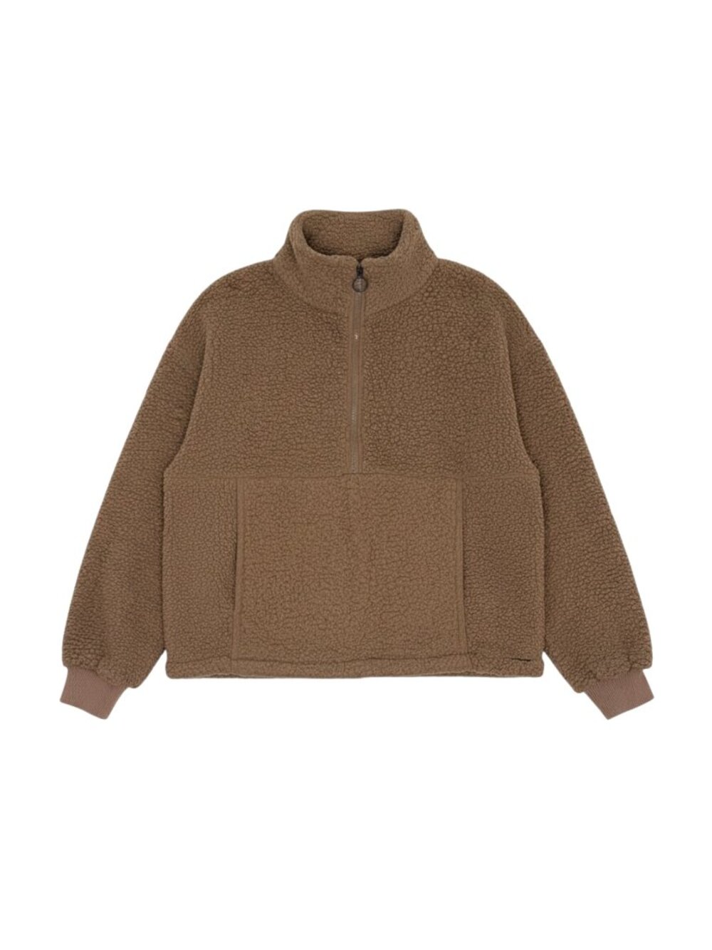 Billabong Sherpa Fleece Teddy Bear Jacket Pullover 1/2 Zip Mock Tan M
